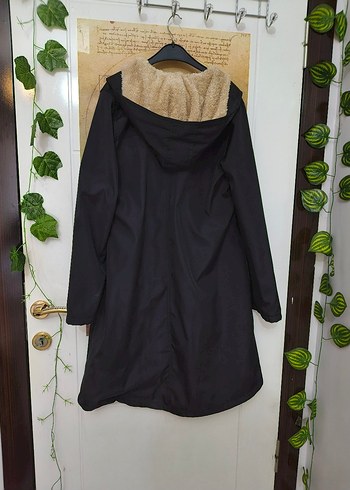 Düğmeli Siyah Midi Kadın Ceket Mont - Görsel 2