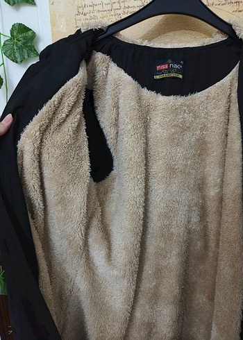 Düğmeli Siyah Midi Kadın Ceket Mont - Görsel 3