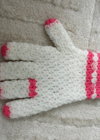 Dantelli Renkli Örgü Kadın Eldiven lif - Görsel 2