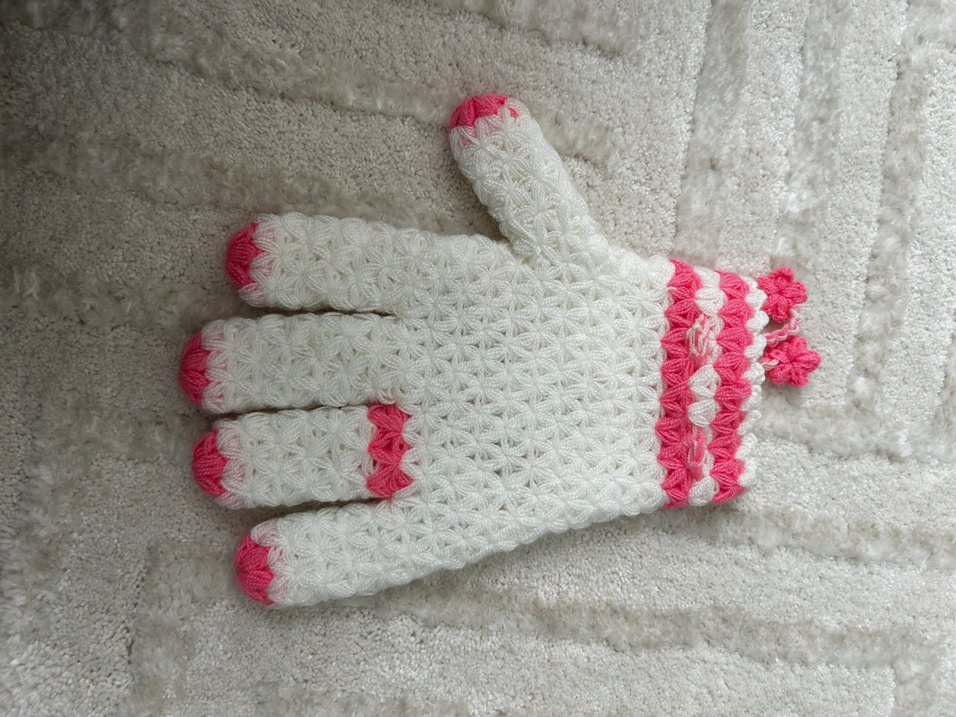 Dantelli Renkli Örgü Kadın Eldiven lif - Görsel 2