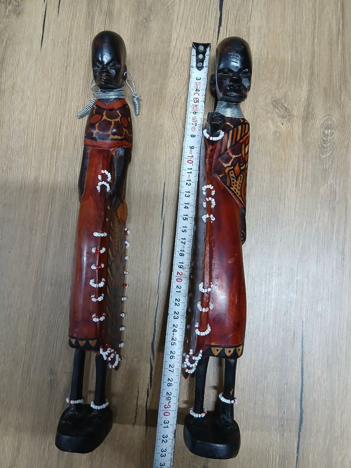 Kahverengi Ahşap Afrika Figürinleri - Görsel 2