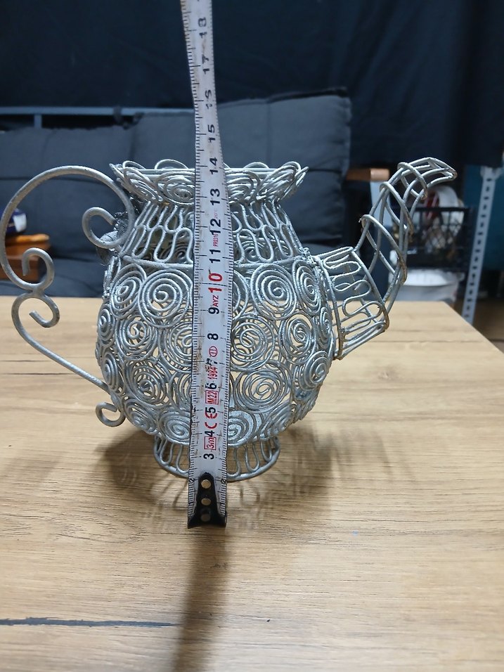 Gri Tel İşlemeli Dekoratif Demlik - Görsel 2