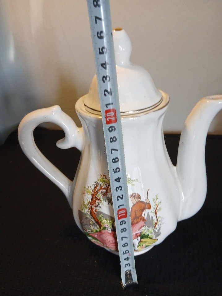 Beyaz Pastel Renkli Desenli Porselen Demlik - Görsel 2