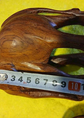 Koyu Kahverengi Ahşap Fil Figürleri - Görsel 2