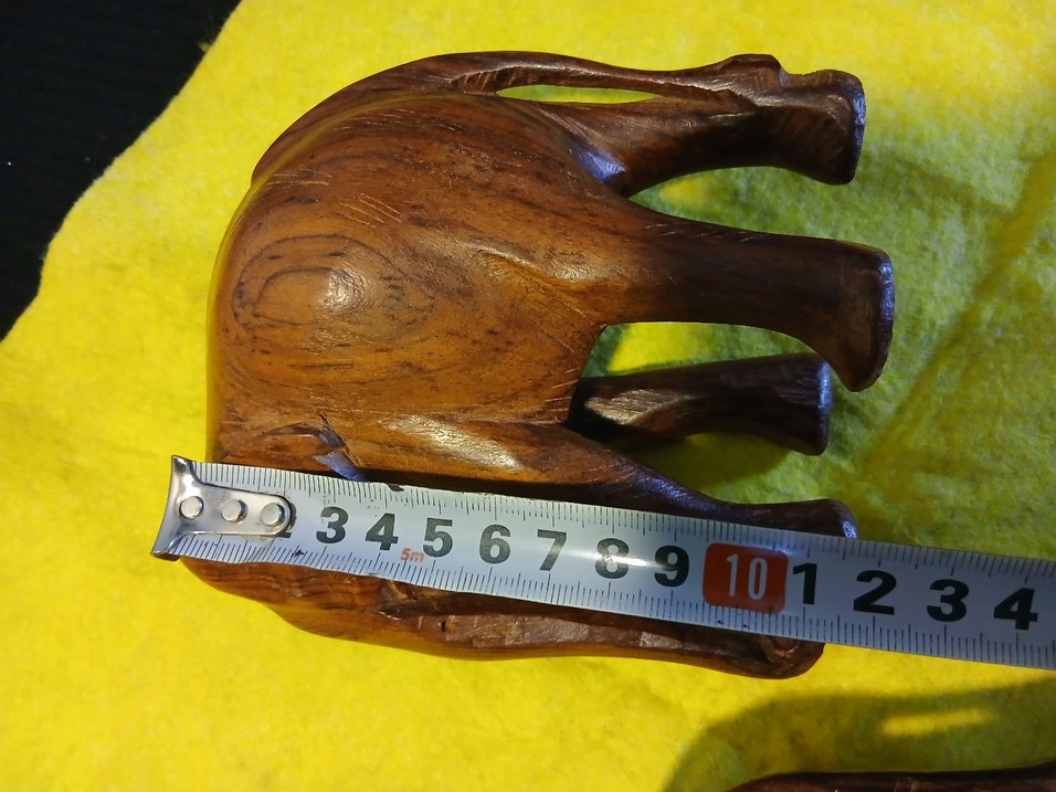 Koyu Kahverengi Ahşap Fil Figürleri - Görsel 2