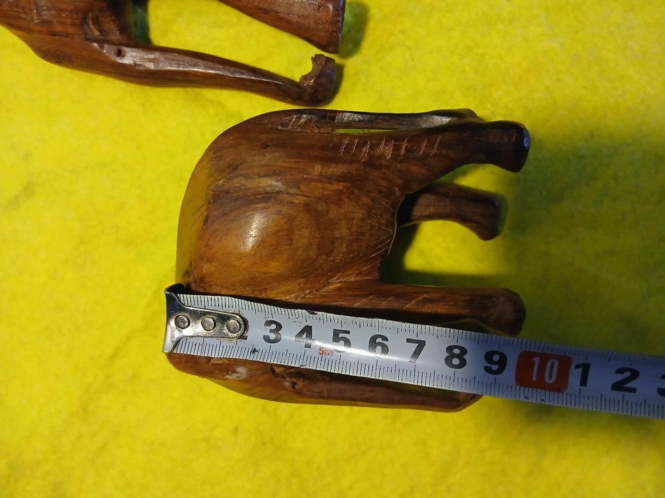 Koyu Kahverengi Ahşap Fil Figürleri - Görsel 3