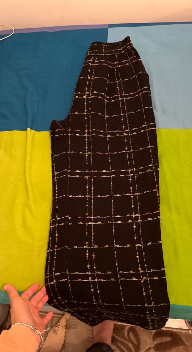 Dokuma kumaş lastikli her bedene uyan pantolon - Görsel 2