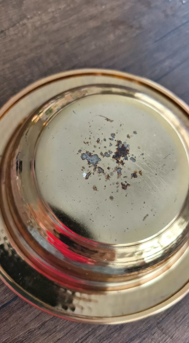 Renkli Etnik Desenli Bakır görünümlü Kapaklı sunum Tabak - Görsel 3