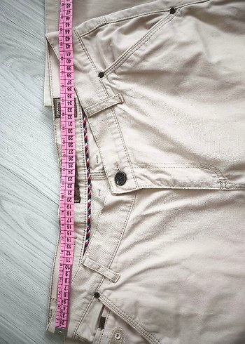 Bej  Keten Rahat Kesim Pantolon - Görsel 3