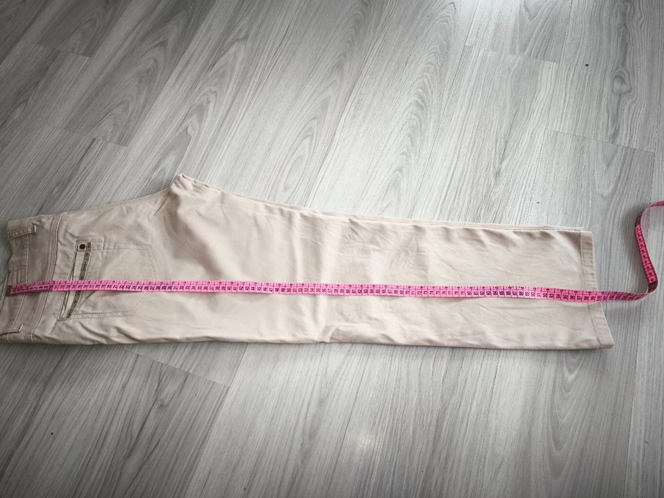 Bej  Keten Rahat Kesim Pantolon - Görsel 4