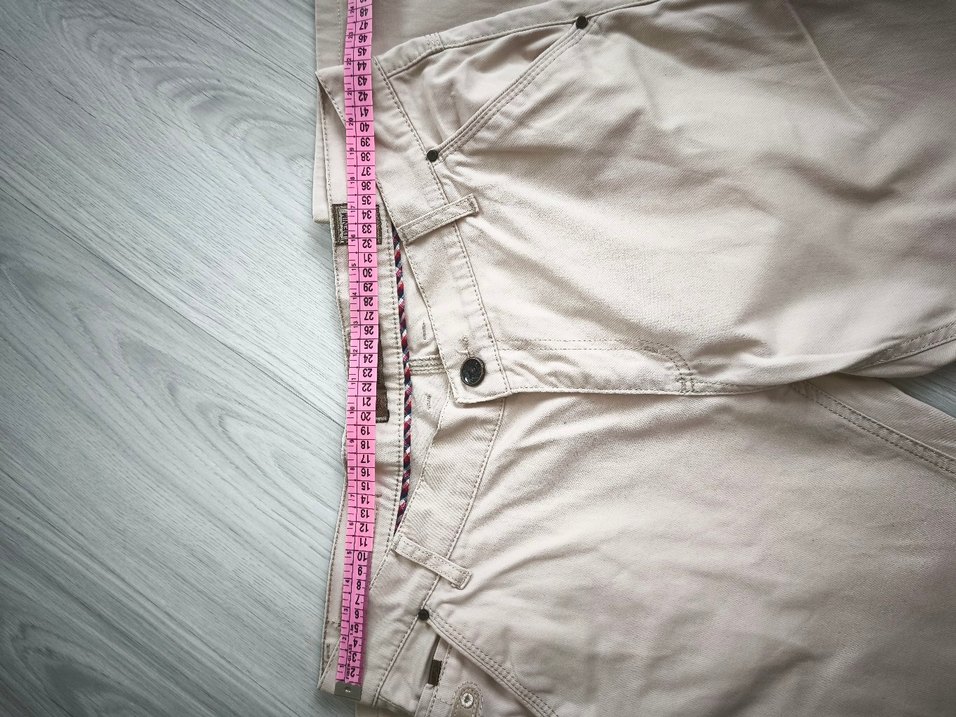 Bej  Keten Rahat Kesim Pantolon - Görsel 3