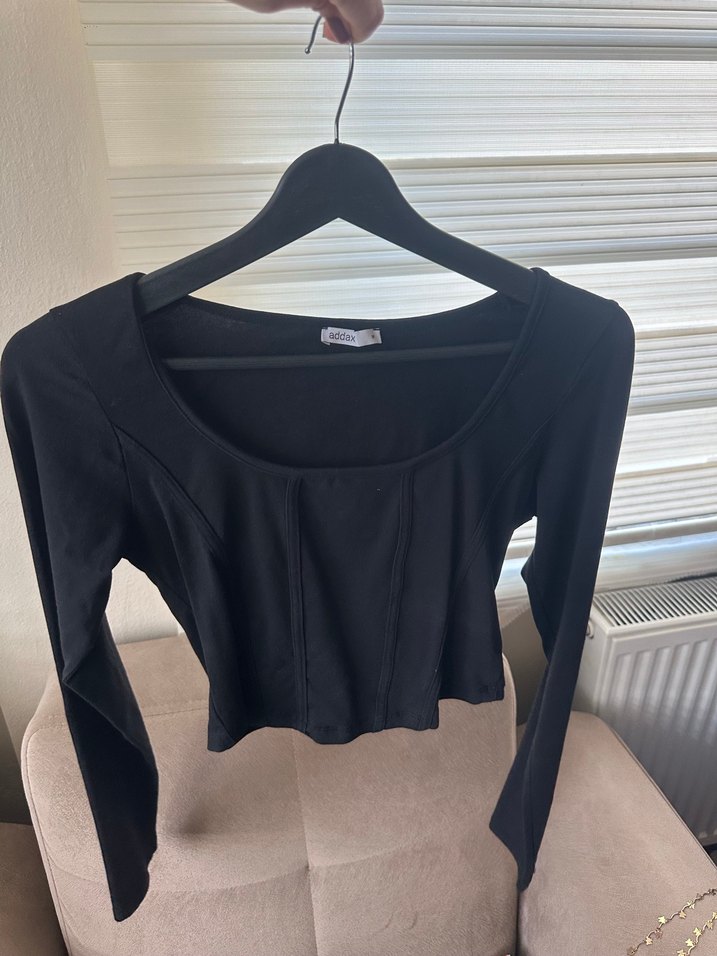 Siyah Kadın Uzun Kollu Bluz - Görsel 3