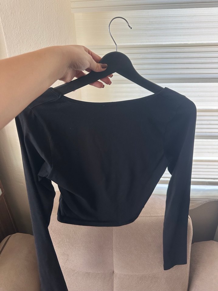 Siyah Kadın Uzun Kollu Bluz - Görsel 2