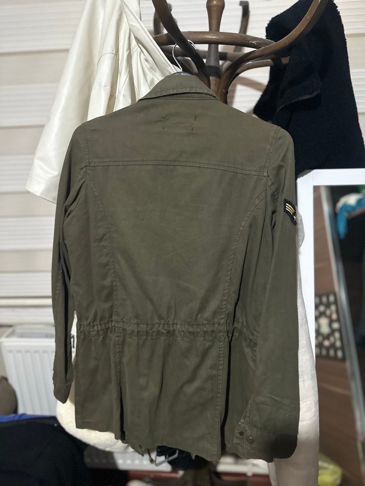 Düğmeli, Salaş Kesim, Haki Kadın Ceket - Görsel 2