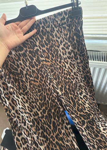 Kadın Leopar Desenli Bol Kesim Pantolon - Görsel 4