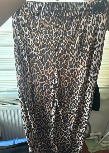 Kadın Leopar Desenli Bol Kesim Pantolon - Görsel 3