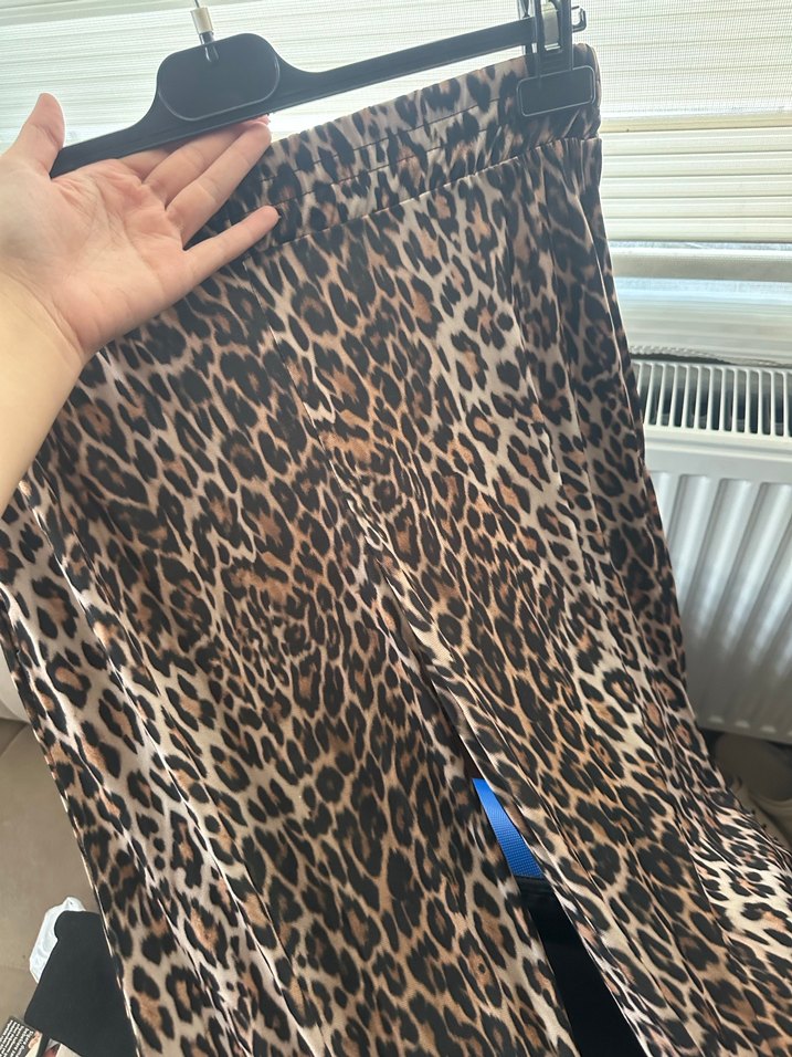 Kadın Leopar Desenli Bol Kesim Pantolon - Görsel 4