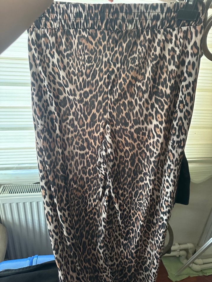 Kadın Leopar Desenli Bol Kesim Pantolon - Görsel 3