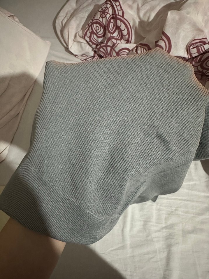 Gri Kadın fitilli Tayt - Görsel 2