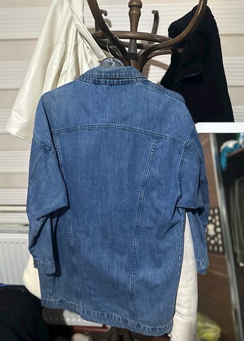 Düğmeli Mavi Kadın Denim Ceket - Görsel 2