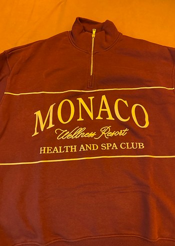 Fermuarlı Yüksek Yakalı bordo Sweatshirt - Görsel 2