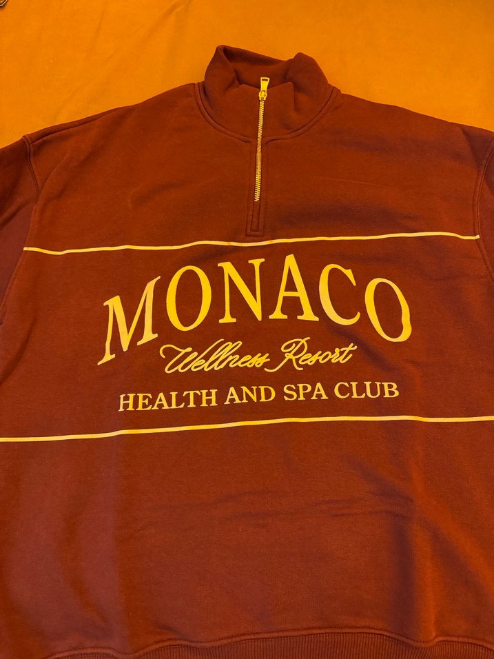 Fermuarlı Yüksek Yakalı bordo Sweatshirt - Görsel 2