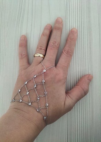 Taşlı Zincirli Kadın Şahmeran 925 ayar gümüş - Görsel 3