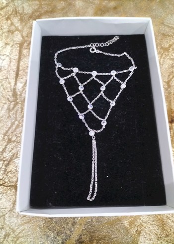 Taşlı Zincirli Kadın Şahmeran 925 ayar gümüş - Görsel 5