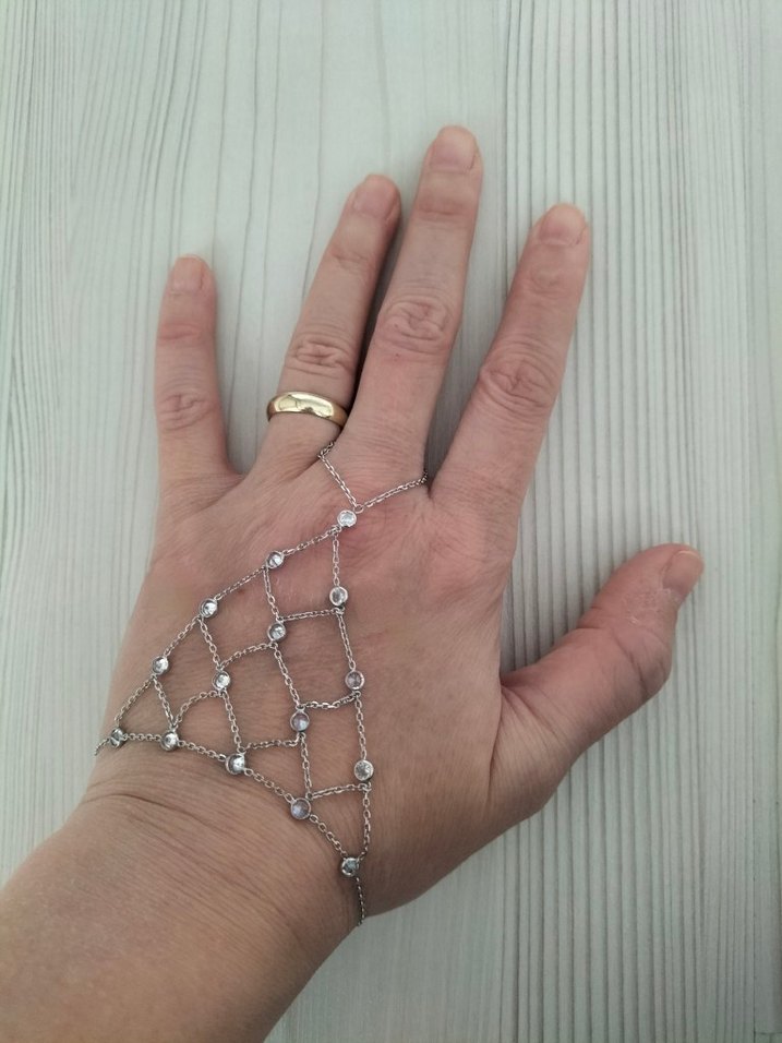 Taşlı Zincirli Kadın Şahmeran 925 ayar gümüş - Görsel 3