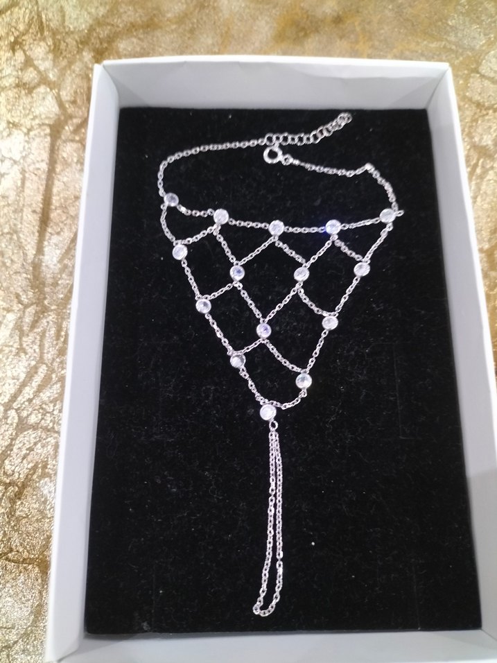 Taşlı Zincirli Kadın Şahmeran 925 ayar gümüş - Görsel 4