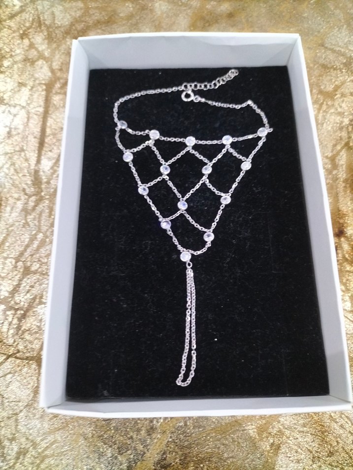 Taşlı Zincirli Kadın Şahmeran 925 ayar gümüş - Görsel 5