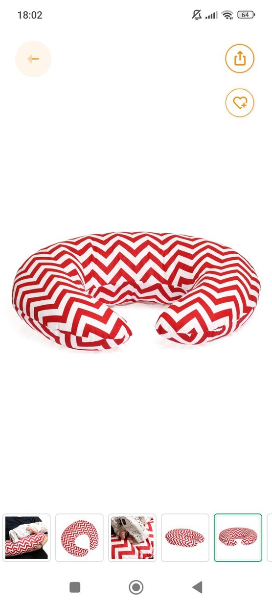 Kırmızı Zebra Desenli Hamile ve Emzirme Yastığı - Görsel 2