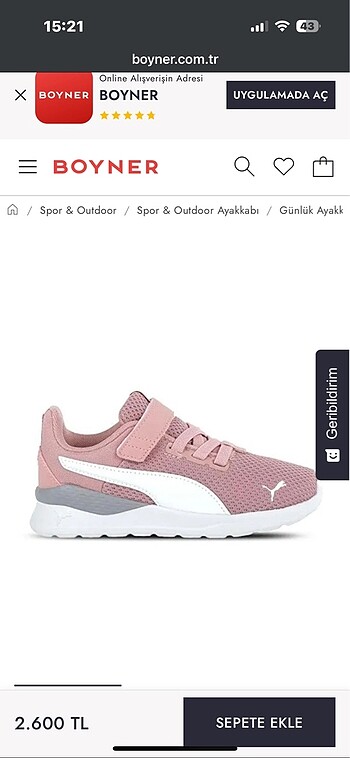 Puma Kız çocuk spor ayakkabı