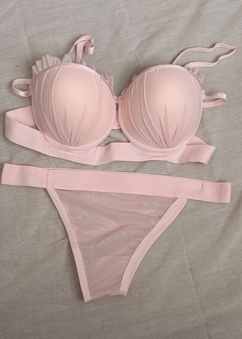 Pastel Pembe Normcore Sütyen Takımı - Görsel 2