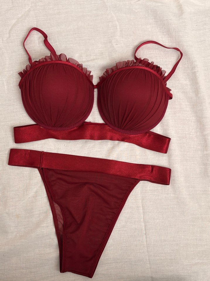 Bordo Bohem Midi Sütyen Takımı - Görsel 2