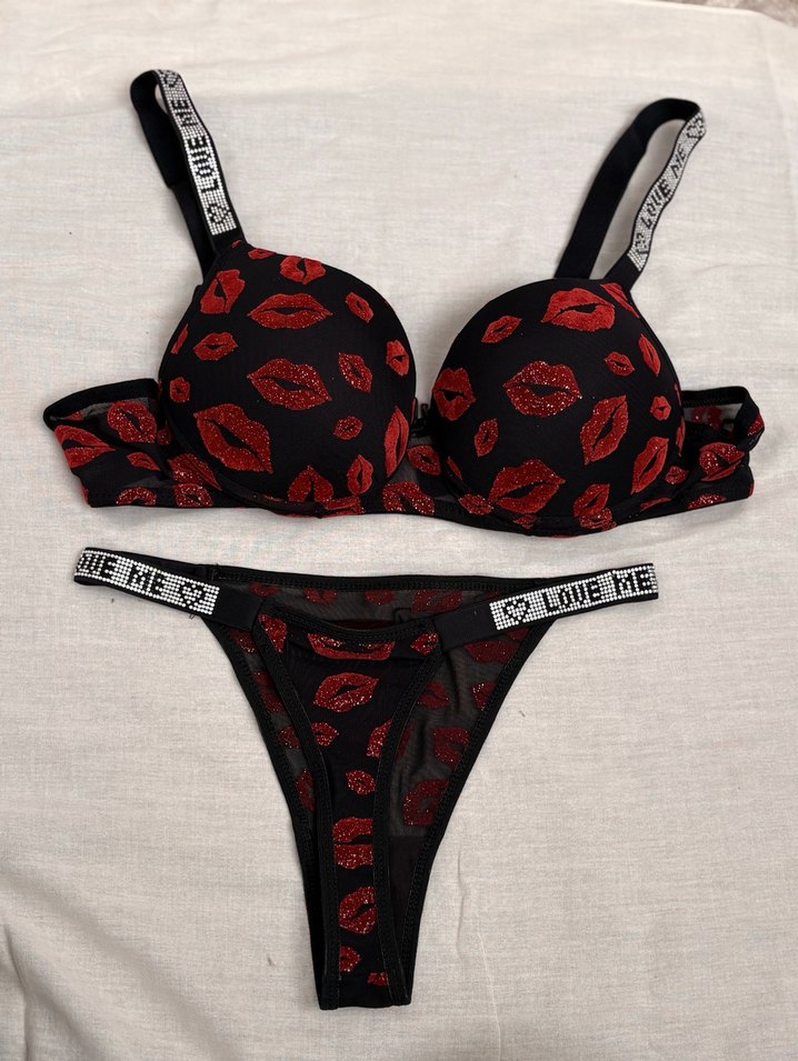 Kırmızı Baskılı Mini Goth Spor Sütyen - Görsel 2