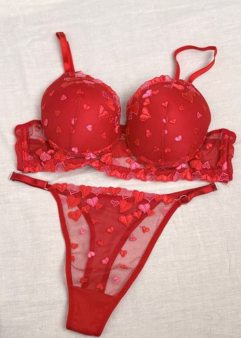 Nakışlı Kırmızı Bohem Sütyen Takımı - Görsel 2