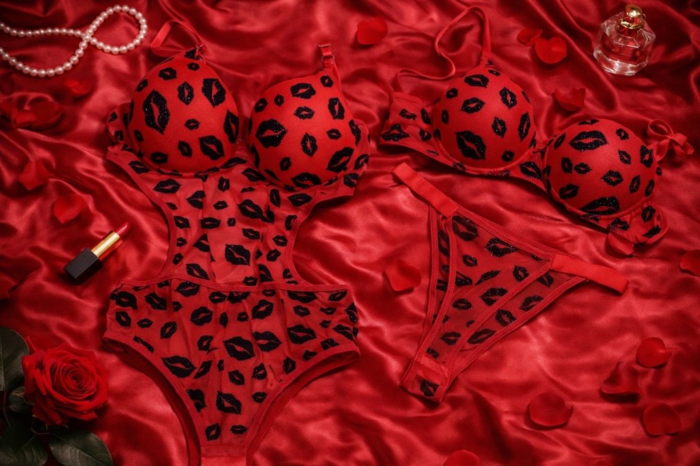 Kırmızı Leopar Desenli Mini Sütyen - Görsel 2