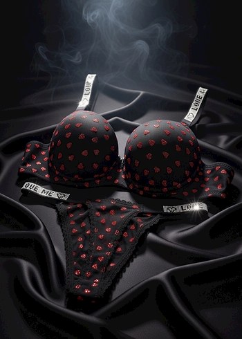 Kırmızı Baskılı Mini Gotik Sütyen - Görsel 2