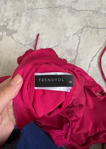 Bordo Strappy Kadın Mayo - Görsel 3