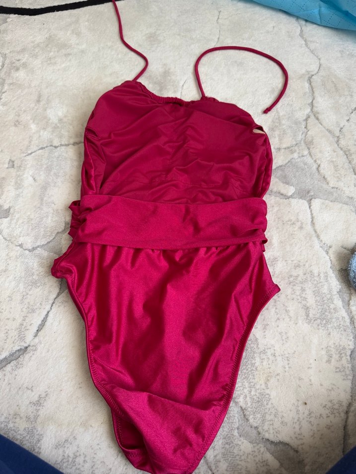 Bordo Strappy Kadın Mayo - Görsel 2