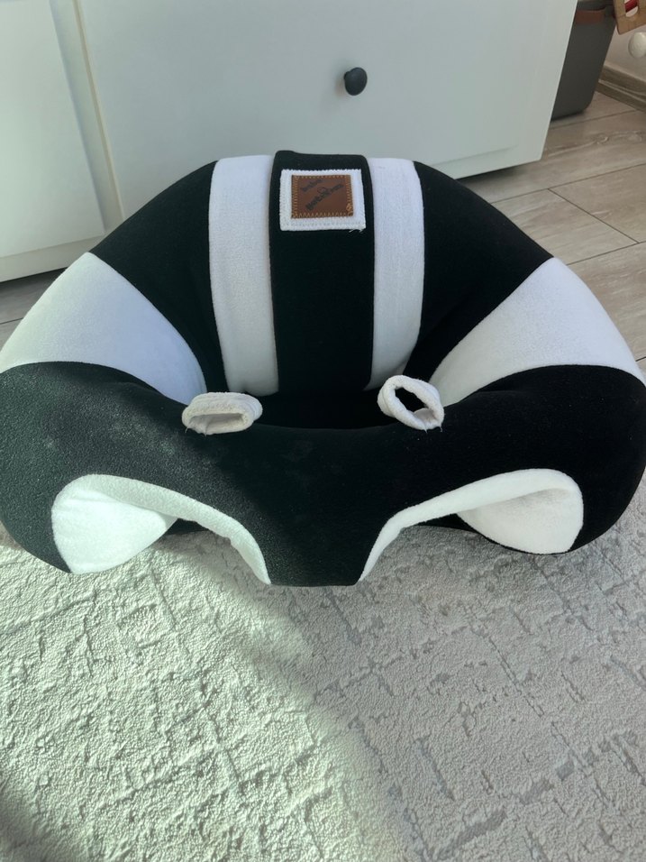 Siyah Beyaz Zebra Desenli çocuk oturma yastığı - Görsel 2
