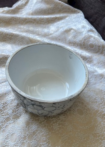 Gri Beyaz Mermer Desenli saksı vazo - Görsel 3