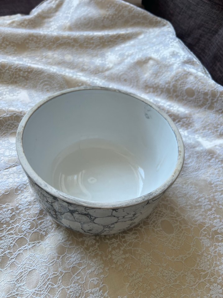 Gri Beyaz Mermer Desenli saksı vazo - Görsel 3