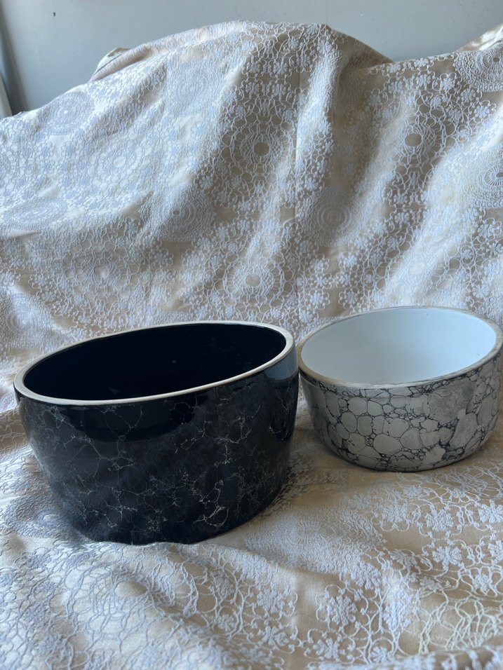 Gri Beyaz Mermer Desenli saksı vazo - Görsel 4