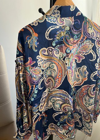 Aker marka Renkli Desenli Uzun Kollu Kadın Gömlek - Görsel 5