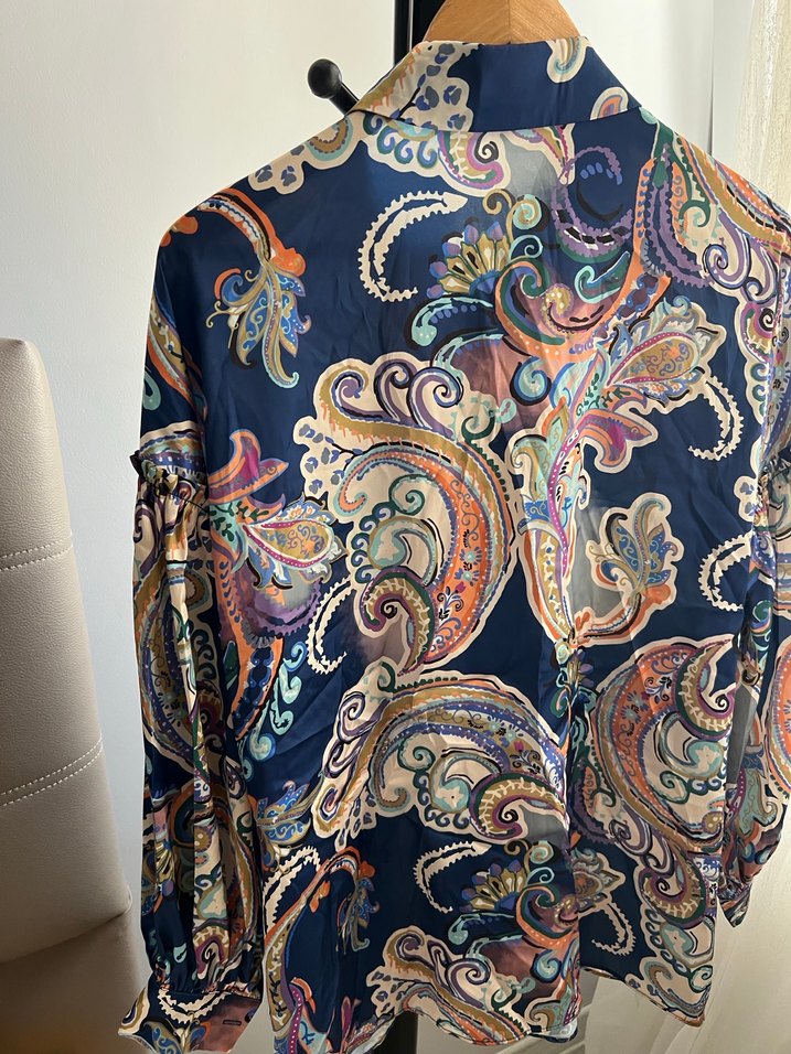 Aker marka Renkli Desenli Uzun Kollu Kadın Gömlek - Görsel 5