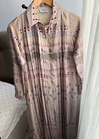 Miha marka Bej Pilili Bohem Kadın elbise - Görsel 7