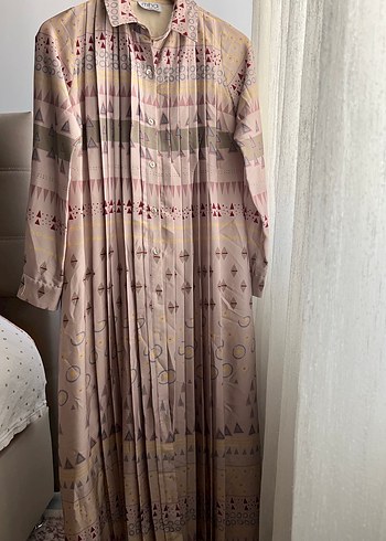 Miha marka Bej Pilili Bohem Kadın elbise - Görsel 8