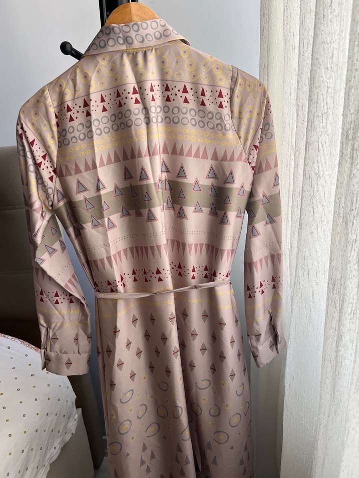 Miha marka Bej Pilili Bohem Kadın elbise - Görsel 4